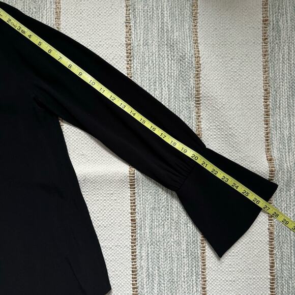 Alexis Black Bow Tie Neck Long Sleeves Classy Pullover Blouse Women’s Size Large - Picture 8 of 9